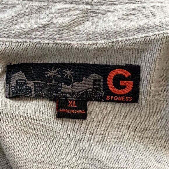 G by Guess Men's Skull Graphic Studded Pocket Henley T-Shirt Men’s XL Long Sleev - Picture 5 of 5